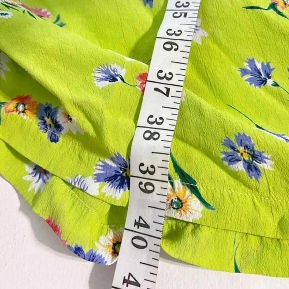 Mix Nouveau (New York) Vintage lime‎ green floral sleeveless midi dress - Picture 11 of 13